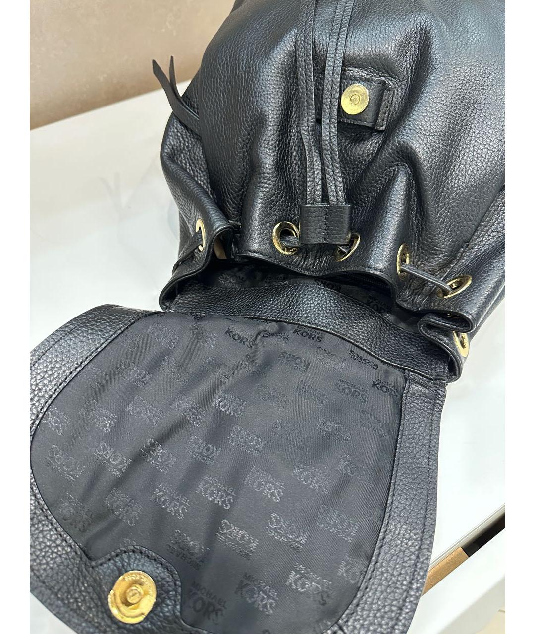MICHAEL KORS Черный кожаный рюкзак, фото 5