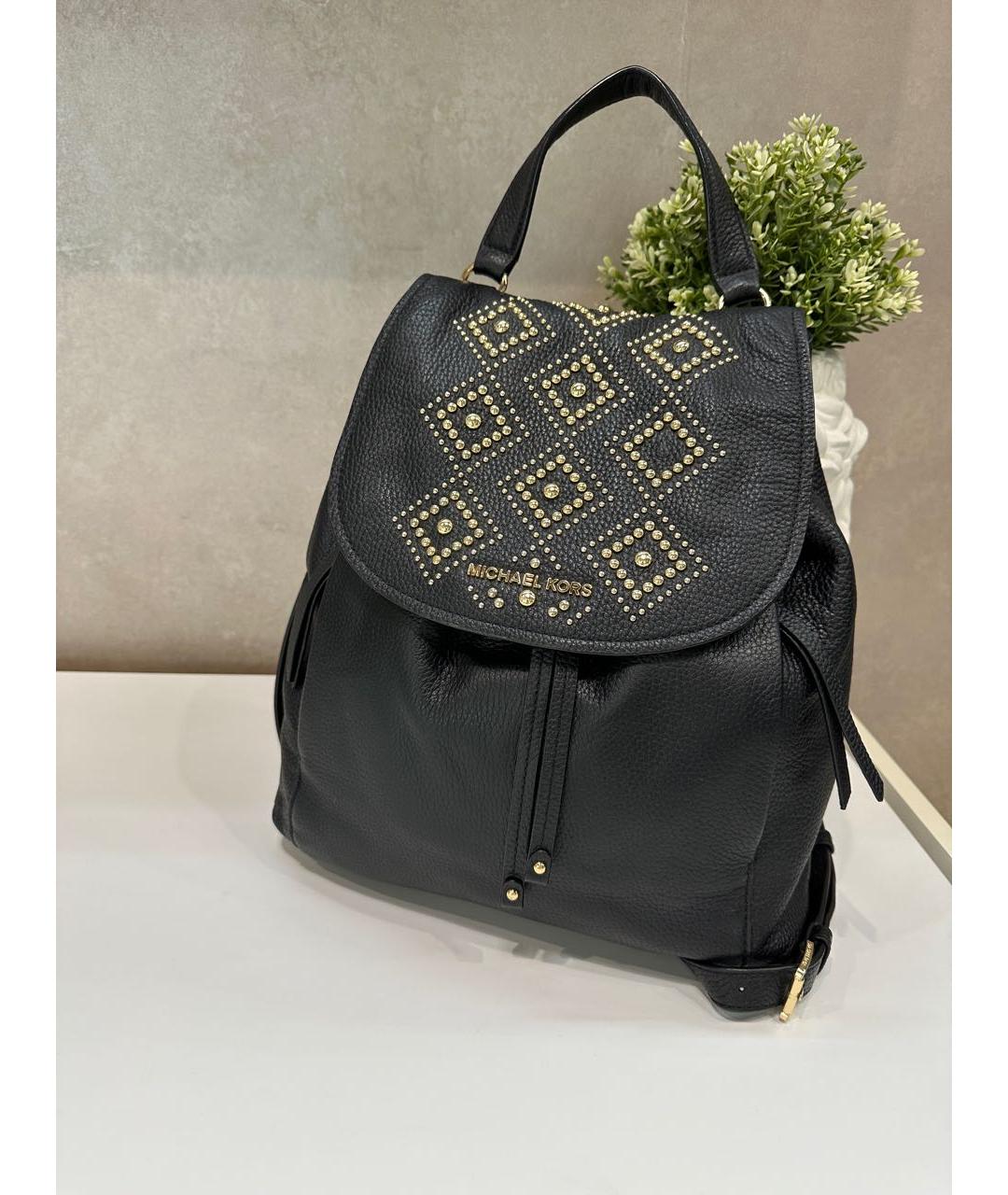 MICHAEL KORS Черный кожаный рюкзак, фото 8