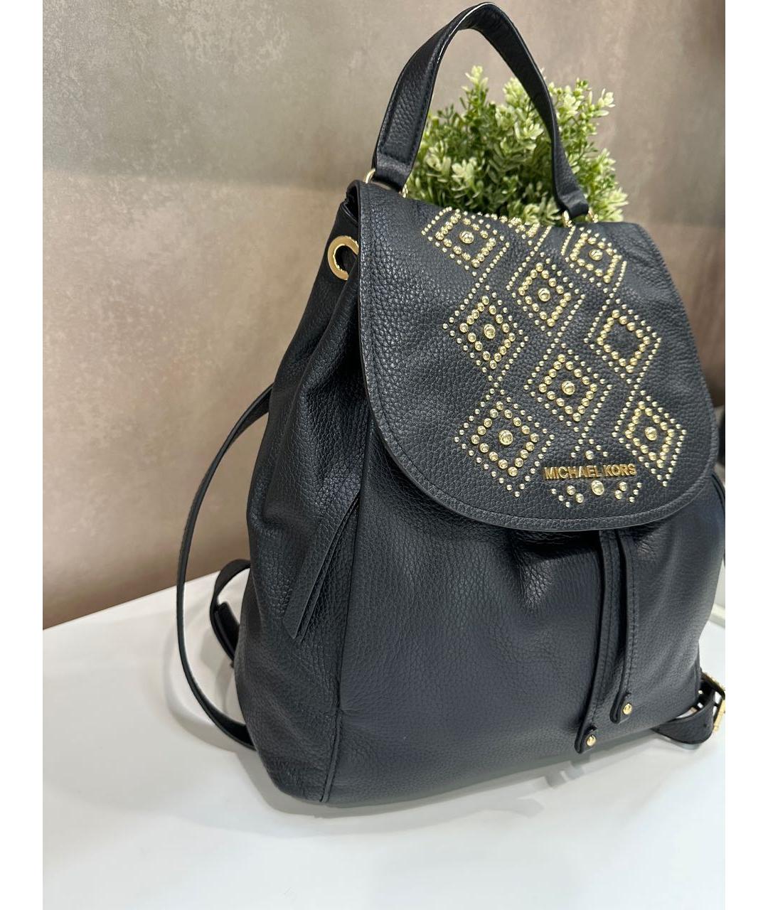 MICHAEL KORS Черный кожаный рюкзак, фото 3