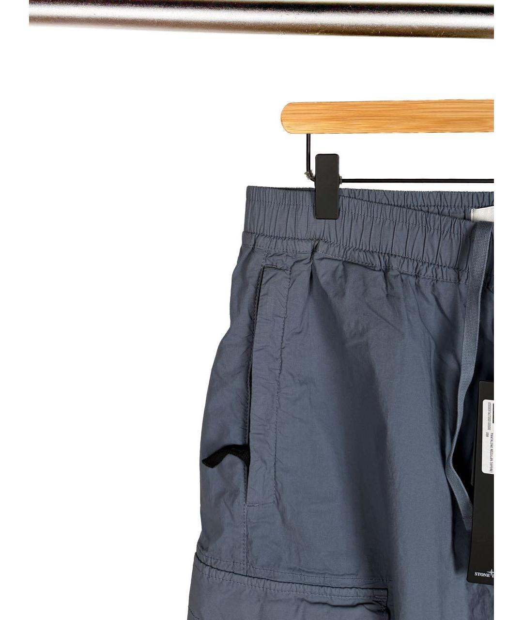 STONE ISLAND Голубые хлопко-эластановые повседневные брюки, фото 5