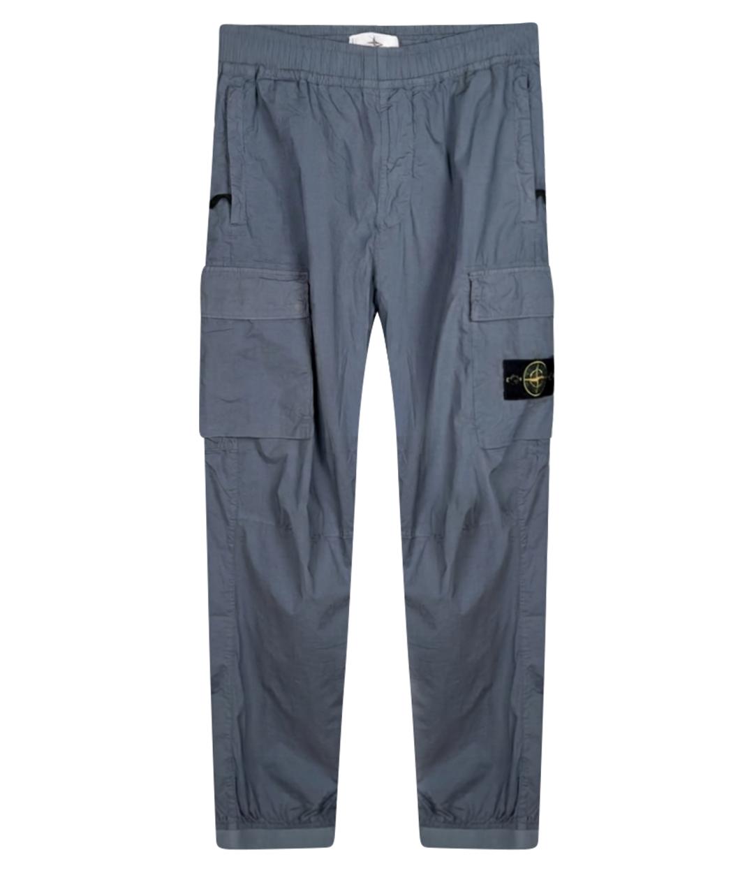 STONE ISLAND Голубые хлопко-эластановые повседневные брюки, фото 1