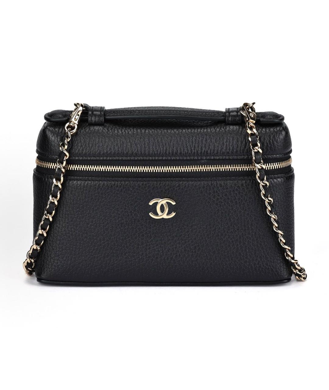 CHANEL Черная кожаная сумка через плечо, фото 6