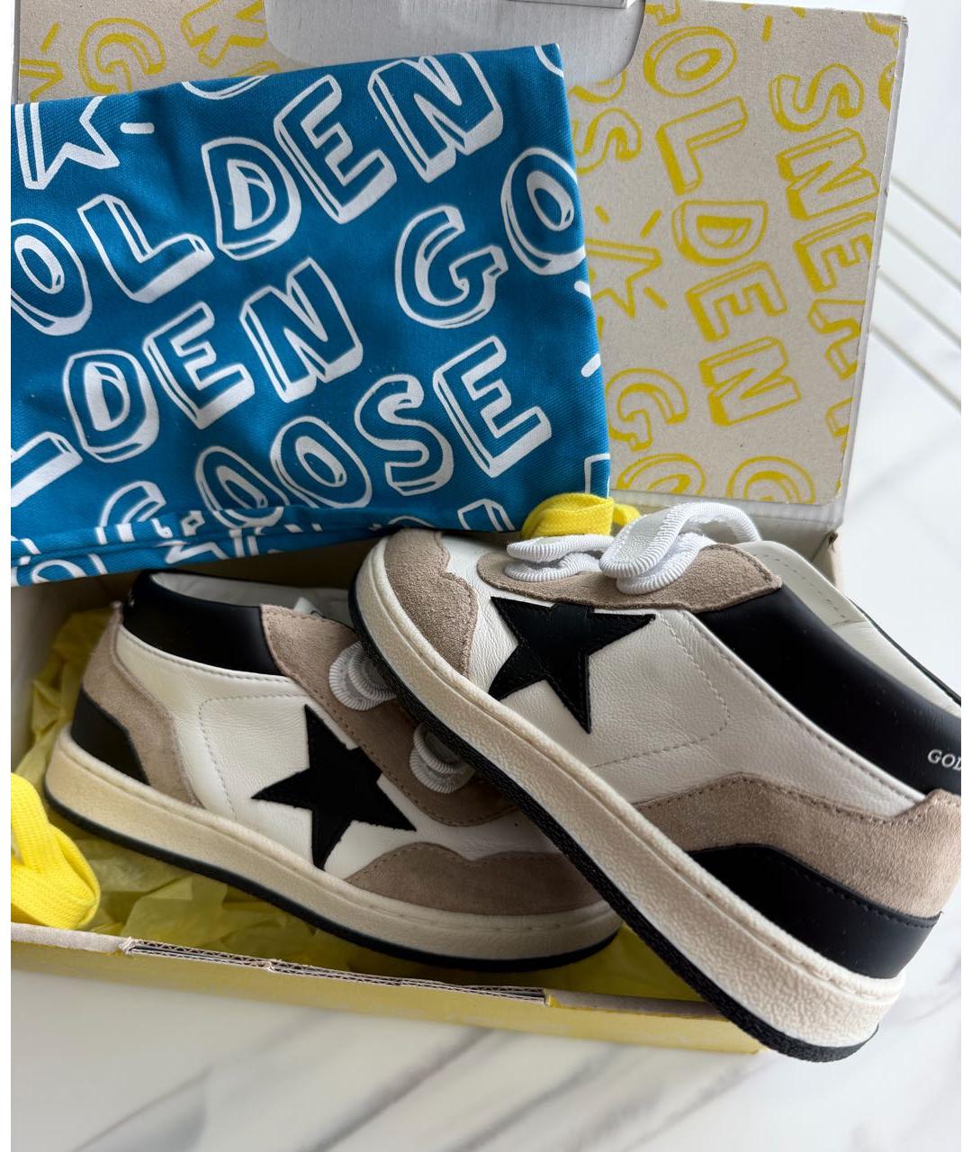 GOLDEN GOOSE Белые кеды из искусственной кожи, фото 3
