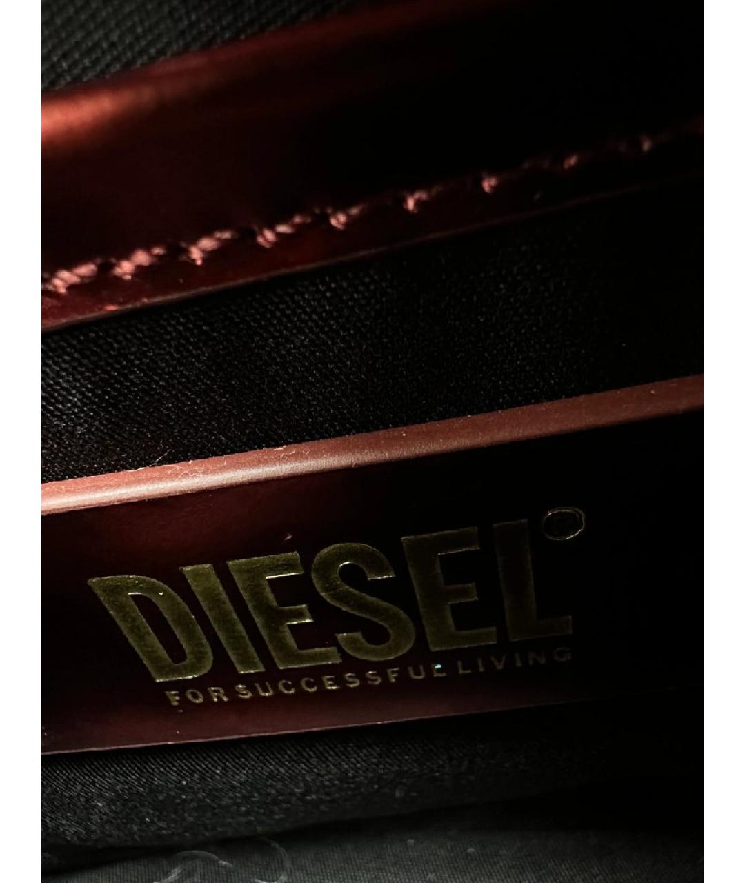 DIESEL Бордовая кожаная сумка через плечо, фото 9