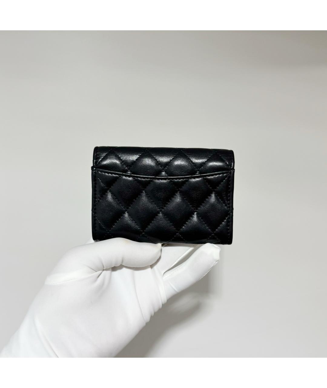 CHANEL Черный кожаный кардхолдер, фото 3