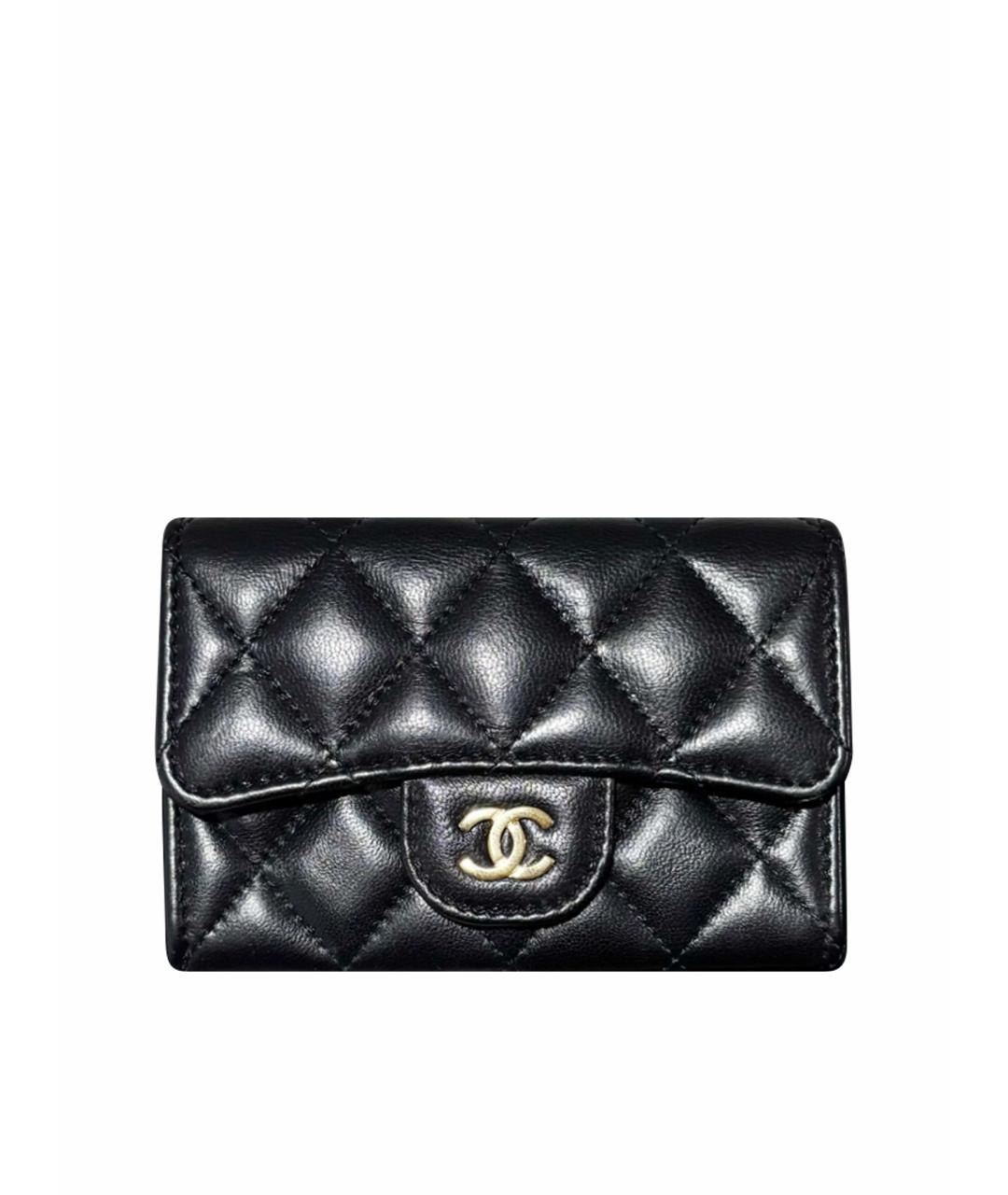 CHANEL Черный кожаный кардхолдер, фото 1