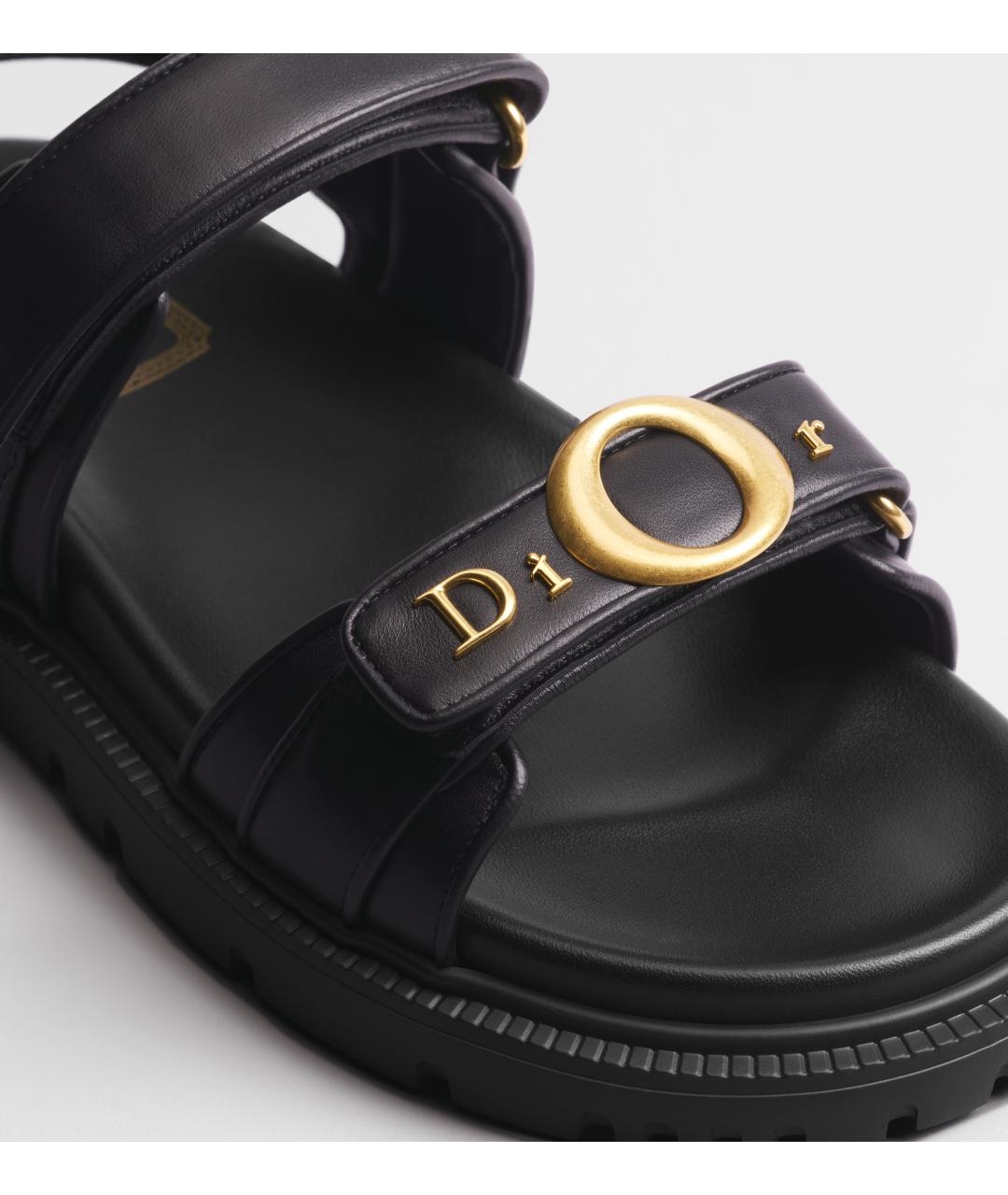 CHRISTIAN DIOR Черные кожаные сандалии, фото 3