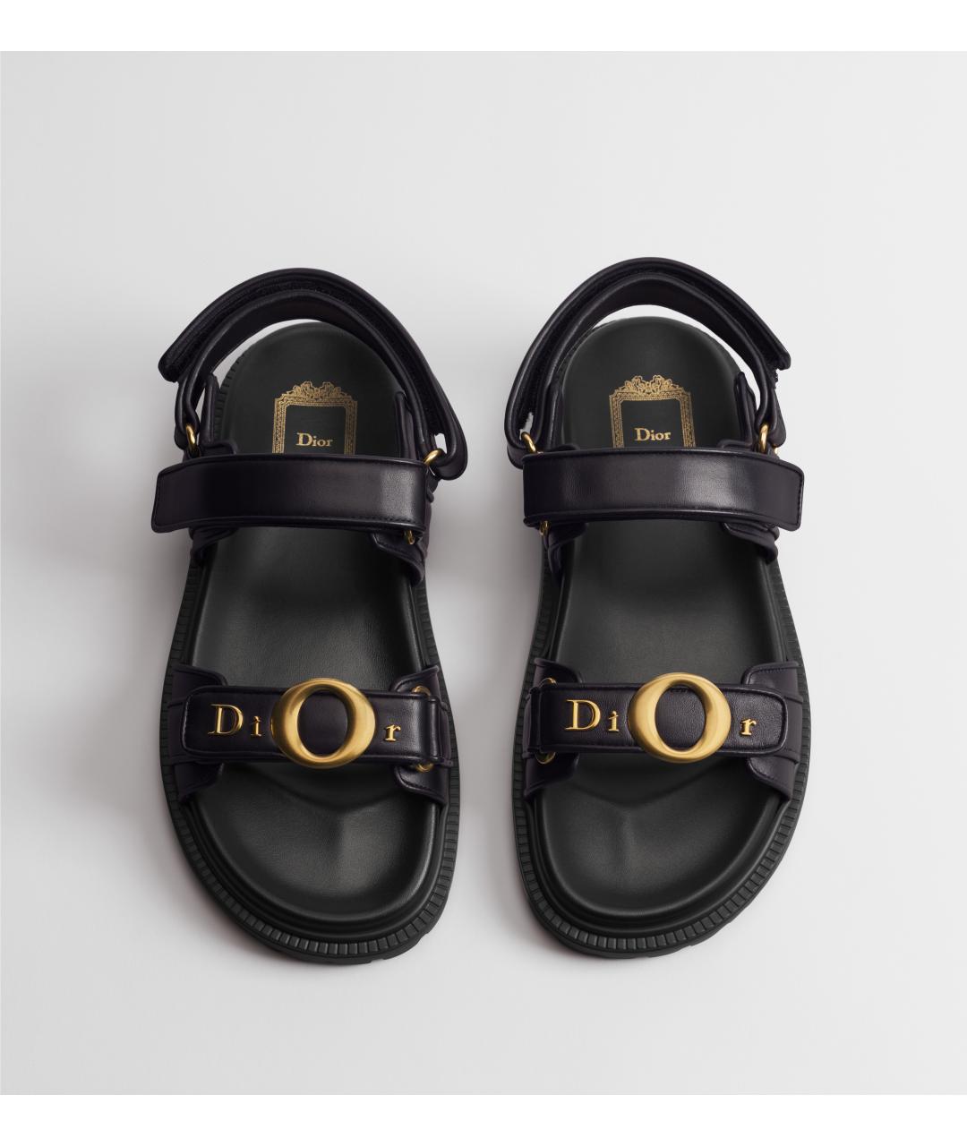 CHRISTIAN DIOR Черные кожаные сандалии, фото 2