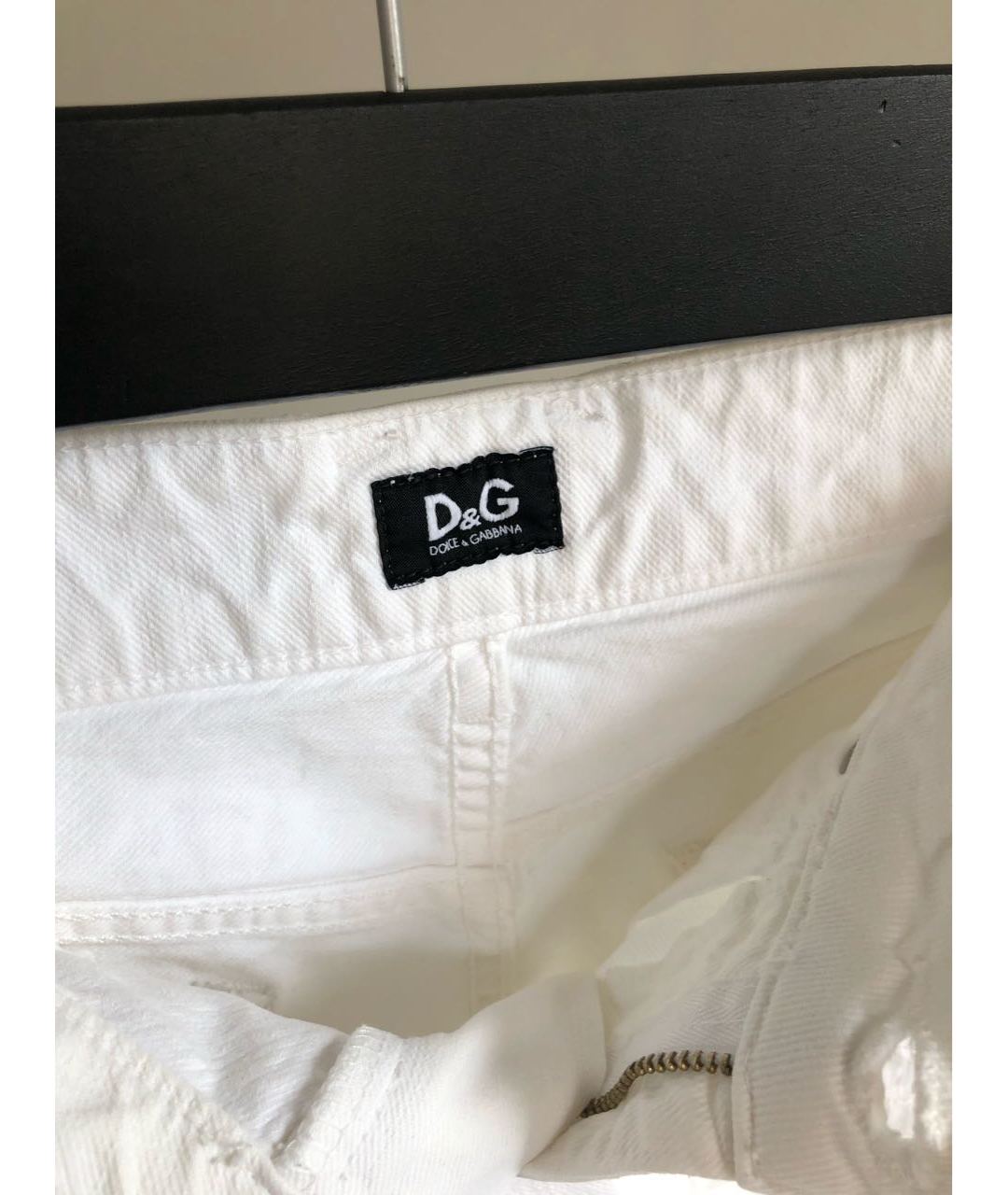 DOLCE&GABBANA Белые хлопко-эластановые шорты, фото 4