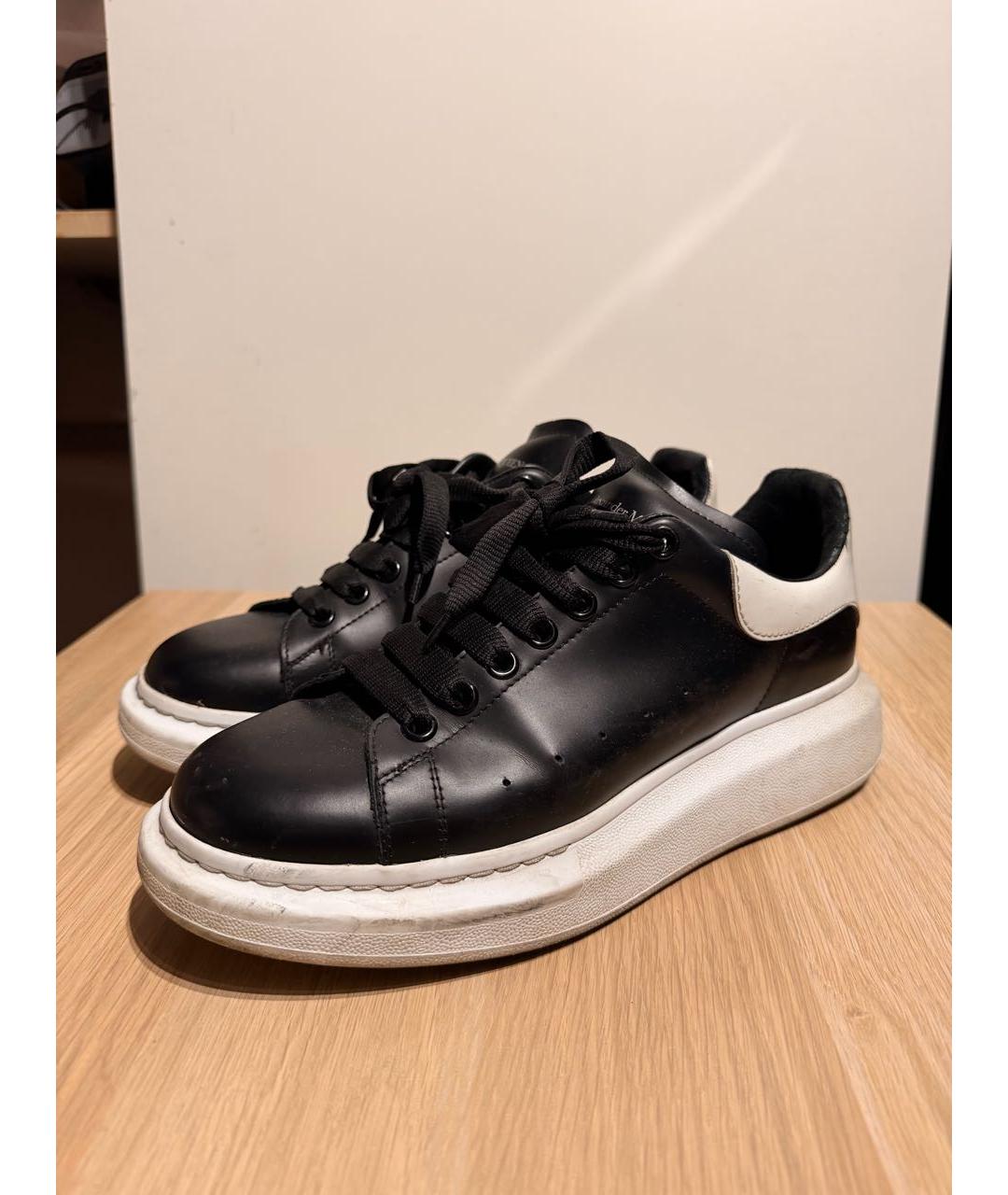 ALEXANDER MCQUEEN Черные кожаные низкие кроссовки / кеды, фото 3