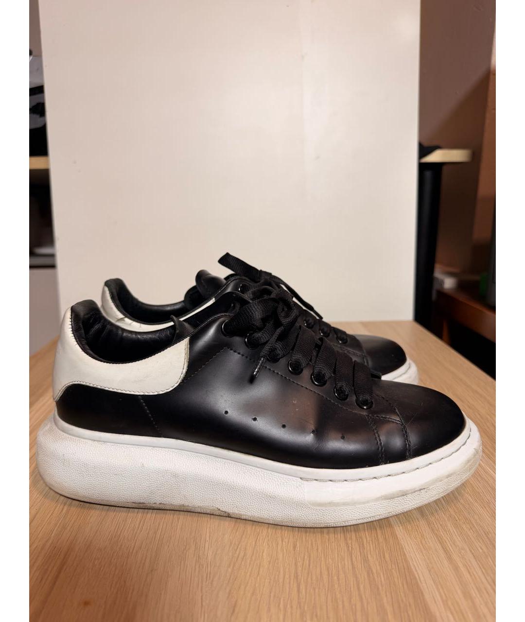 ALEXANDER MCQUEEN Черные кожаные низкие кроссовки / кеды, фото 5