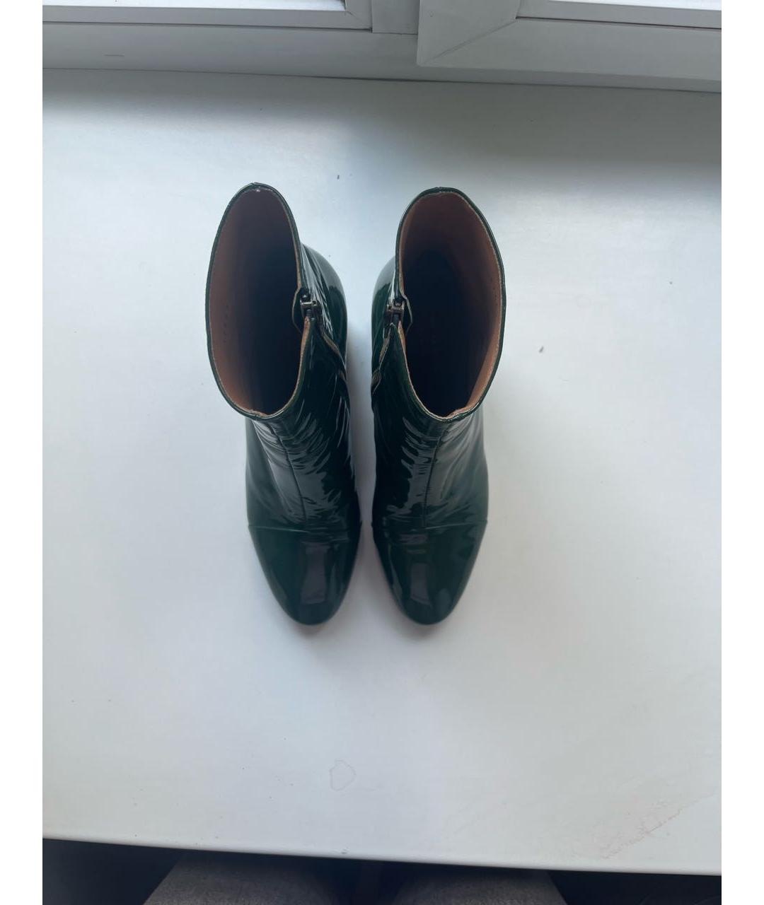 DRIES VAN NOTEN Зеленые кожаные полусапоги, фото 3