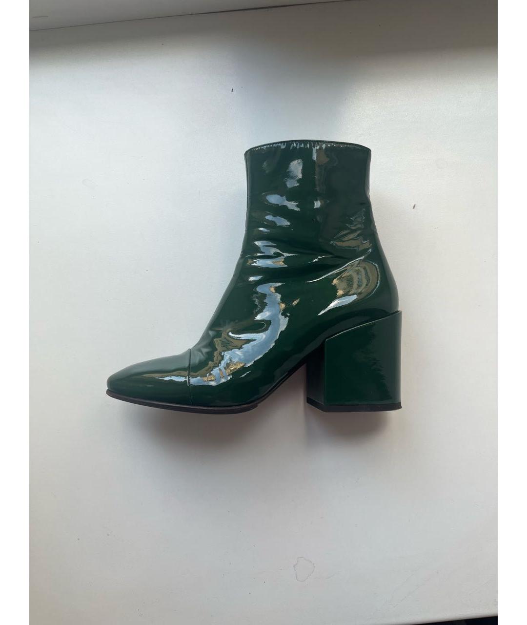 DRIES VAN NOTEN Зеленые кожаные полусапоги, фото 5