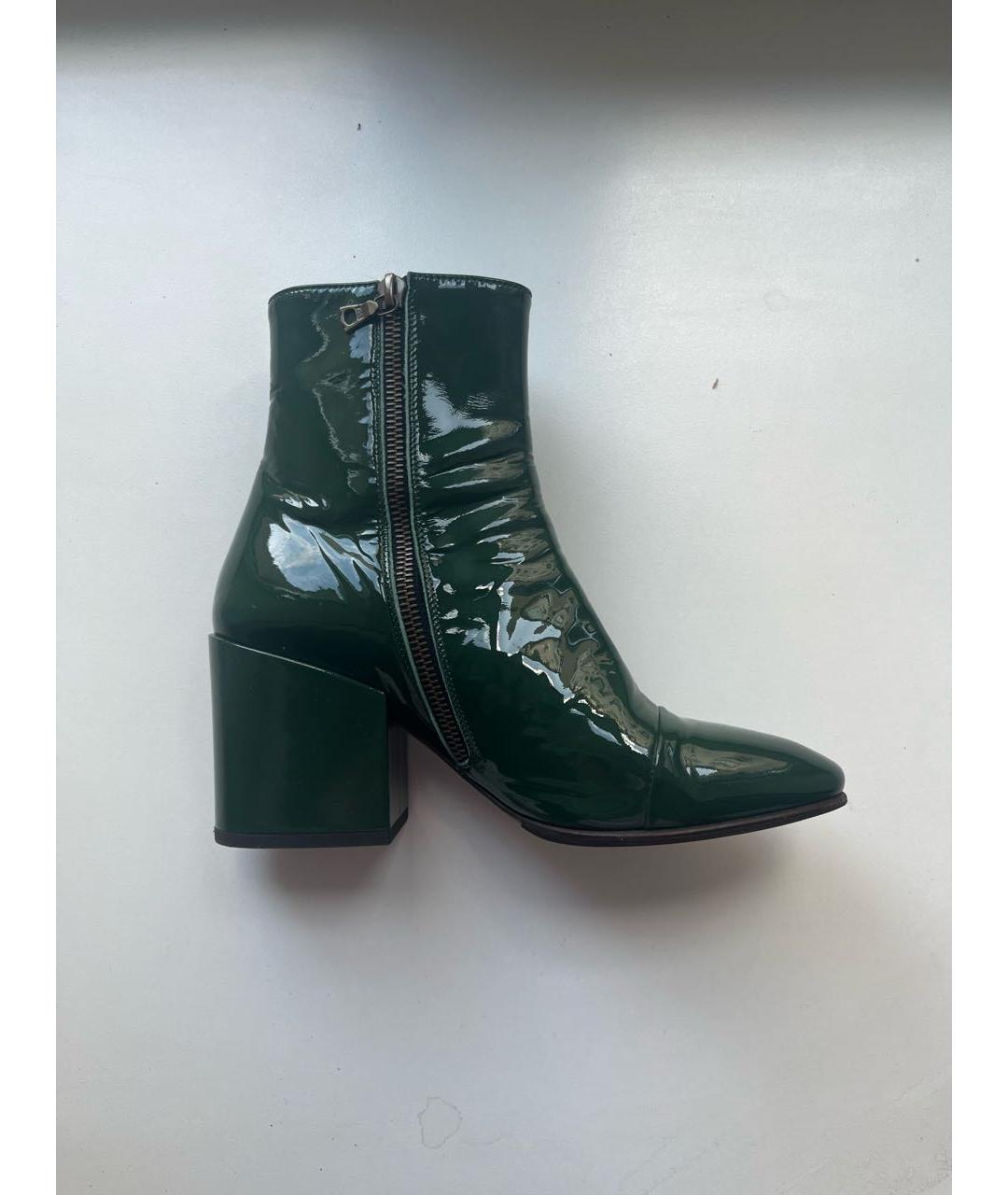 DRIES VAN NOTEN Зеленые кожаные полусапоги, фото 2