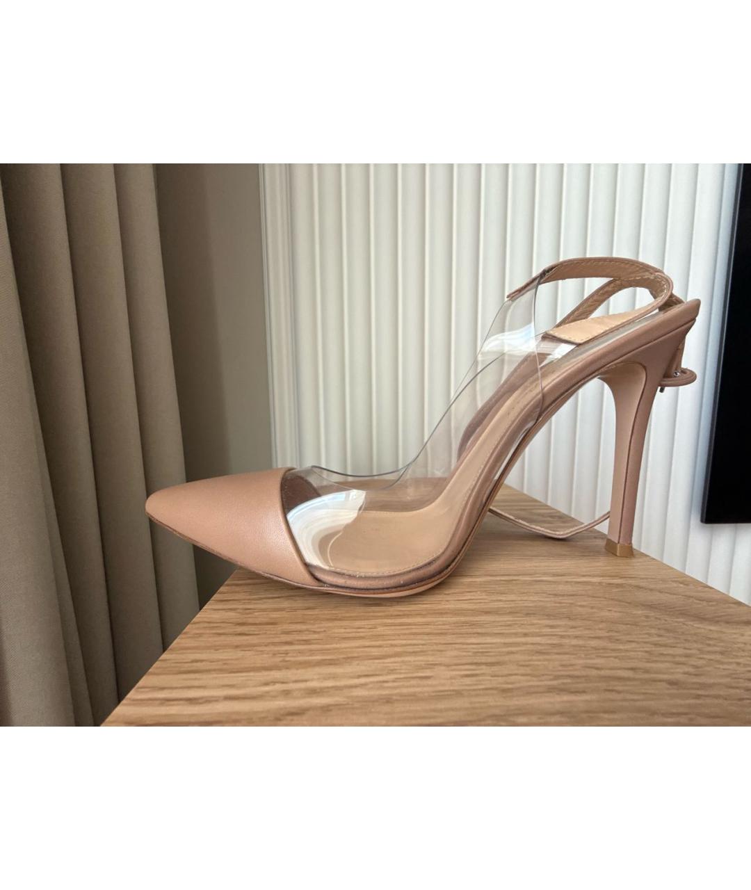GIANVITO ROSSI Бежевые кожаные босоножки, фото 8