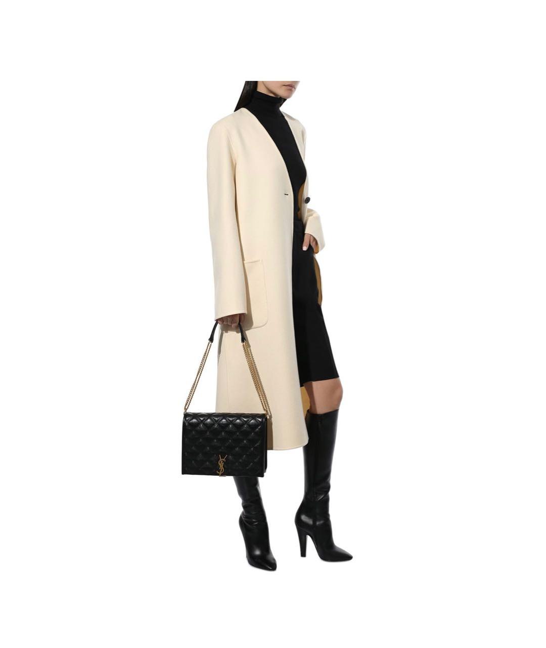 SAINT LAURENT Черные кожаные сапоги, фото 4