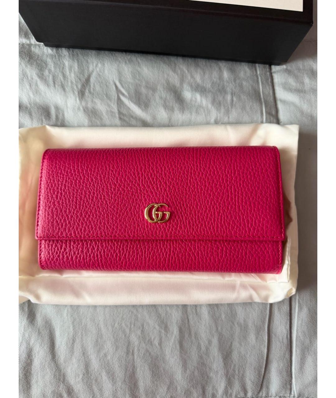 GUCCI Фуксия кожаный кошелек, фото 6