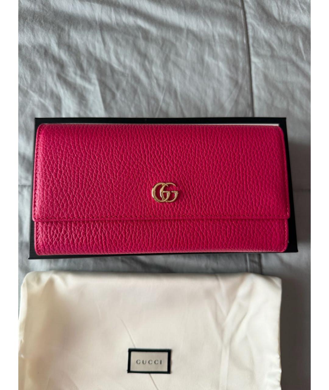 GUCCI Фуксия кожаный кошелек, фото 5