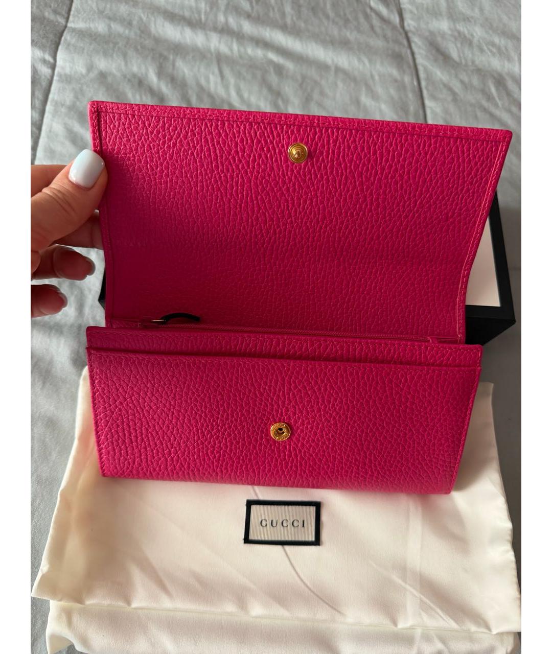 GUCCI Фуксия кожаный кошелек, фото 3