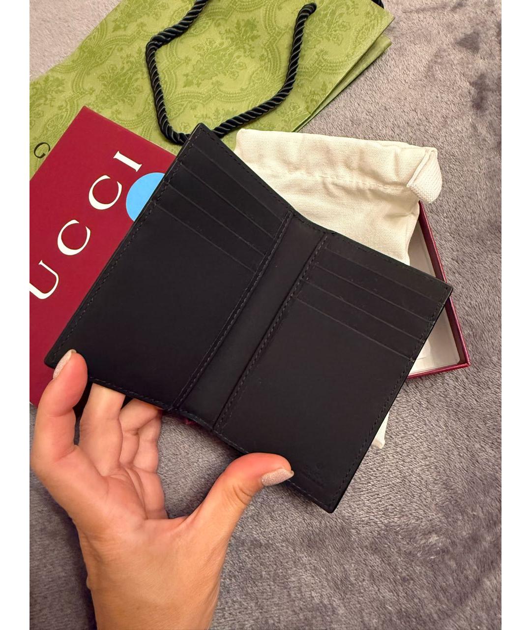 GUCCI Черная кожаная визитница, фото 2