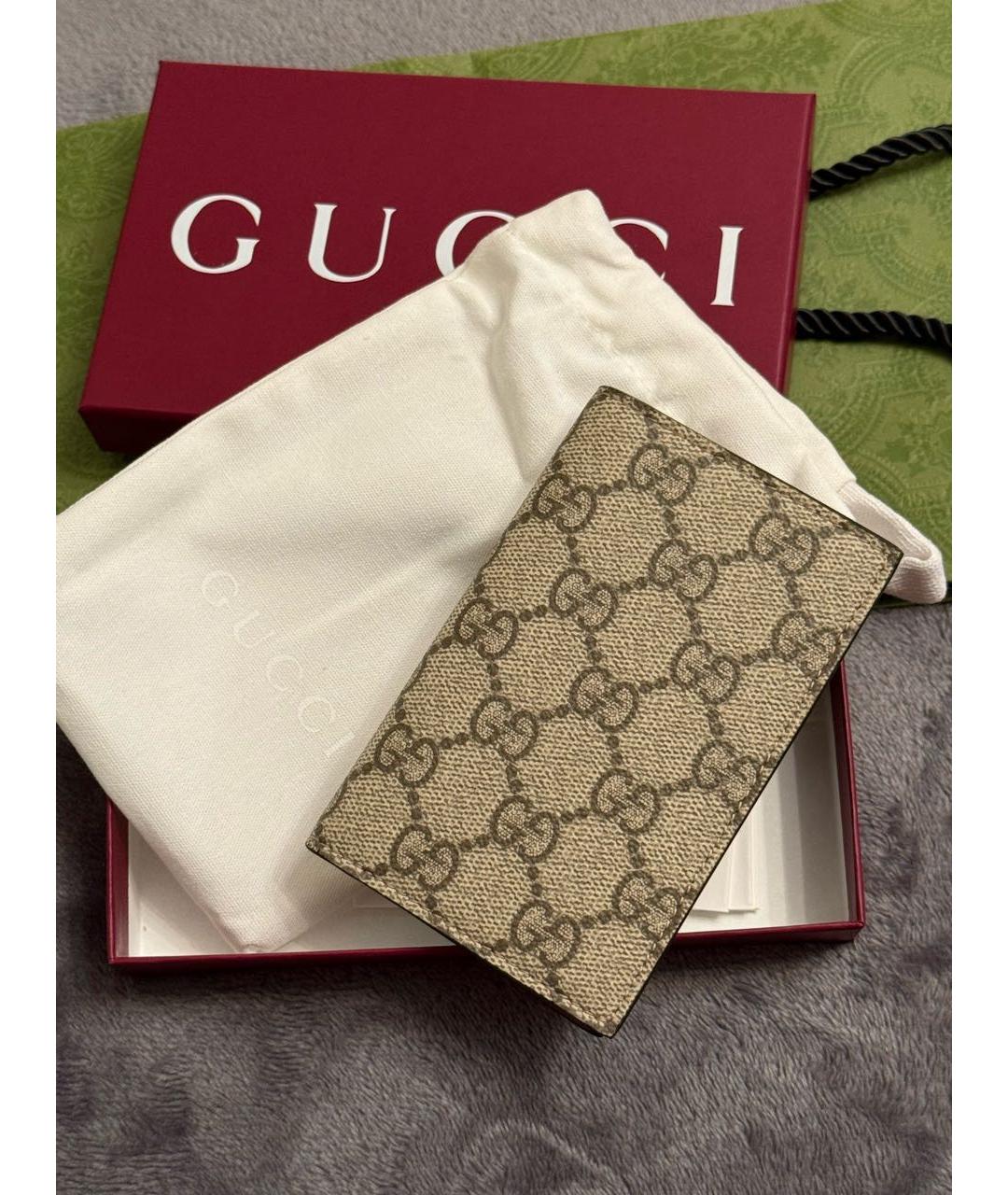 GUCCI Бежевая визитница, фото 5