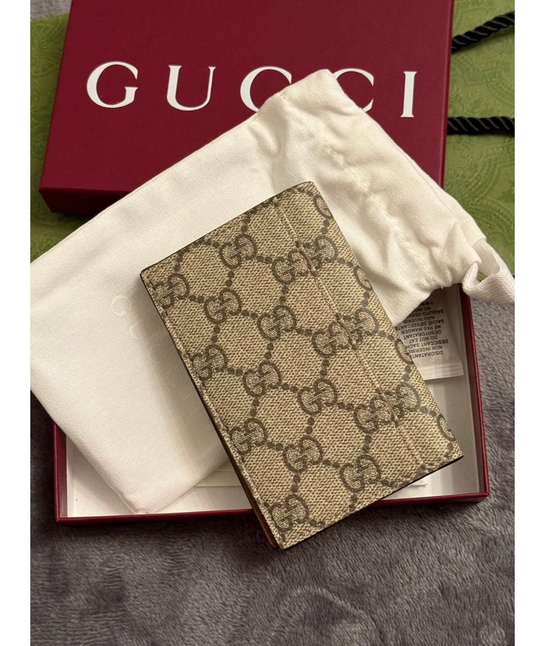 GUCCI Бежевая визитница, фото 4