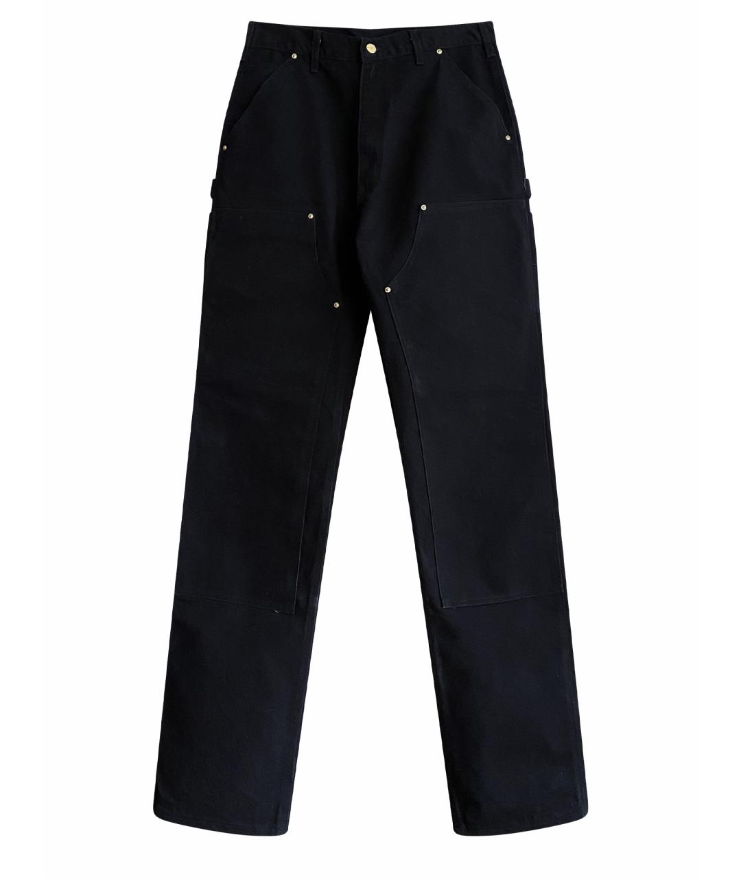 CARHARTT Черные хлопковые прямые джинсы, фото 1