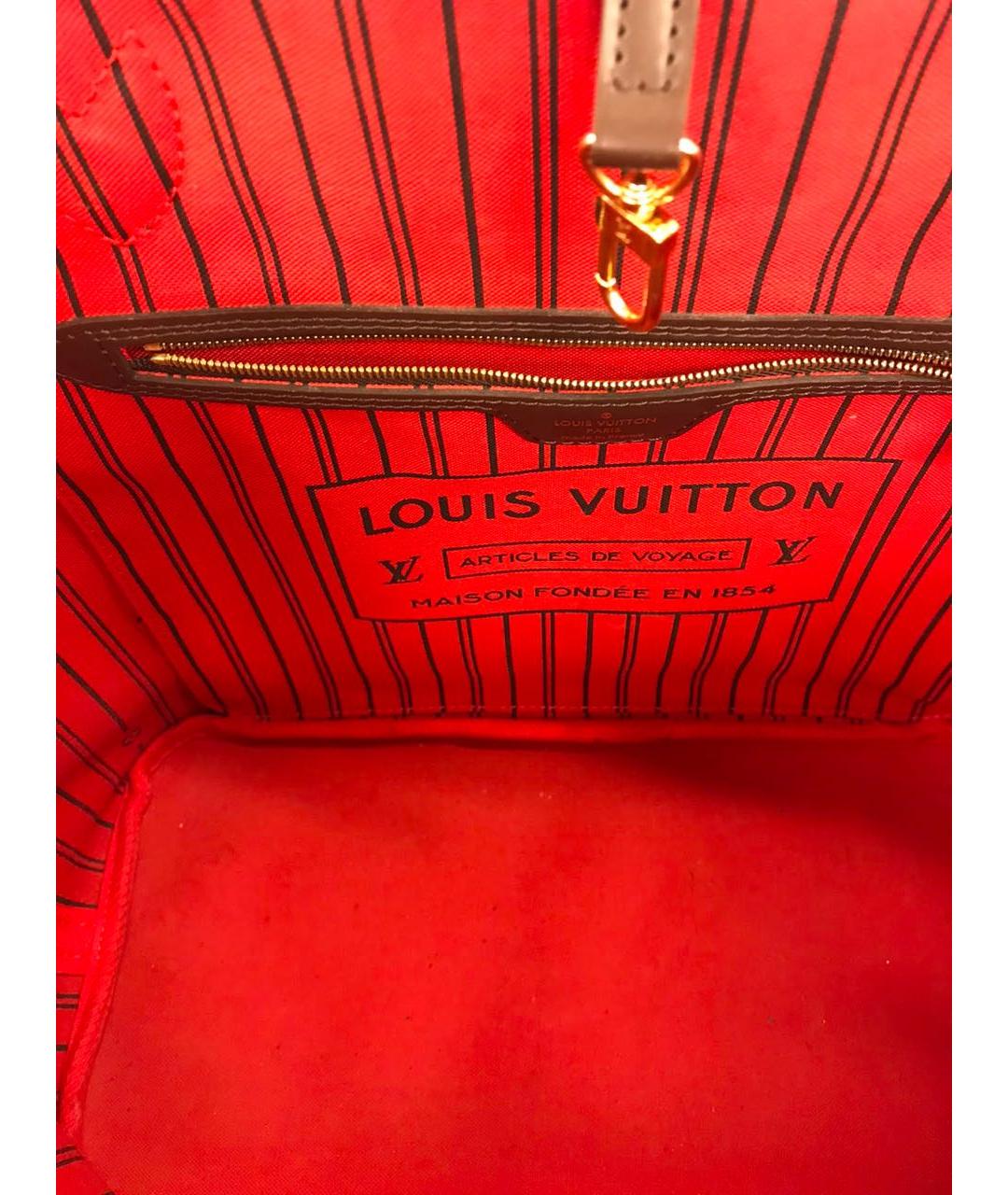 LOUIS VUITTON Коричневая сумка тоут из канвы, фото 5