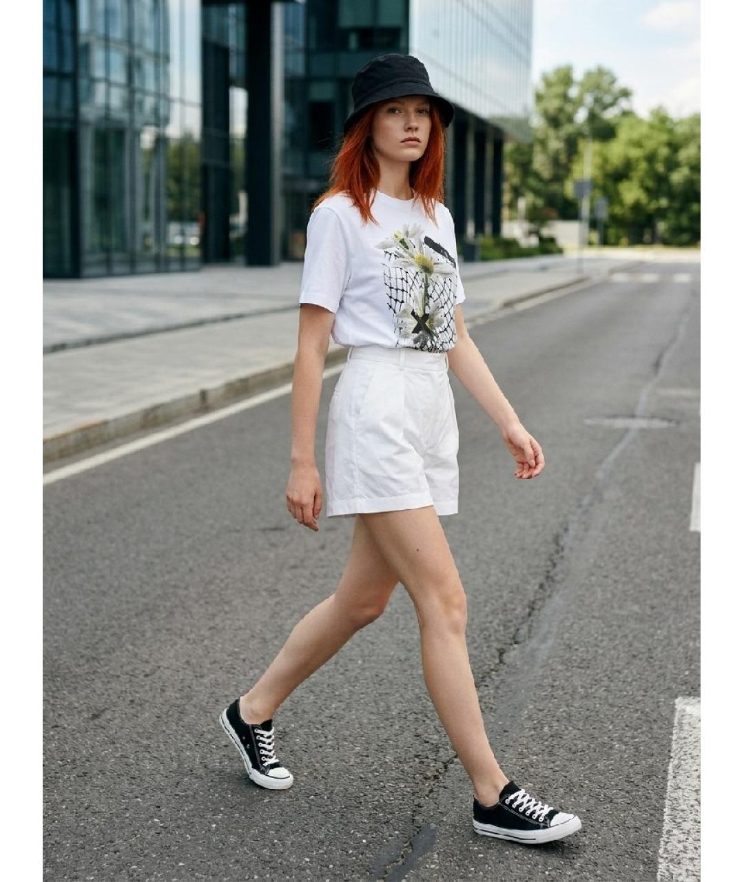 SPORTMAX Белая хлопковая футболка, фото 2