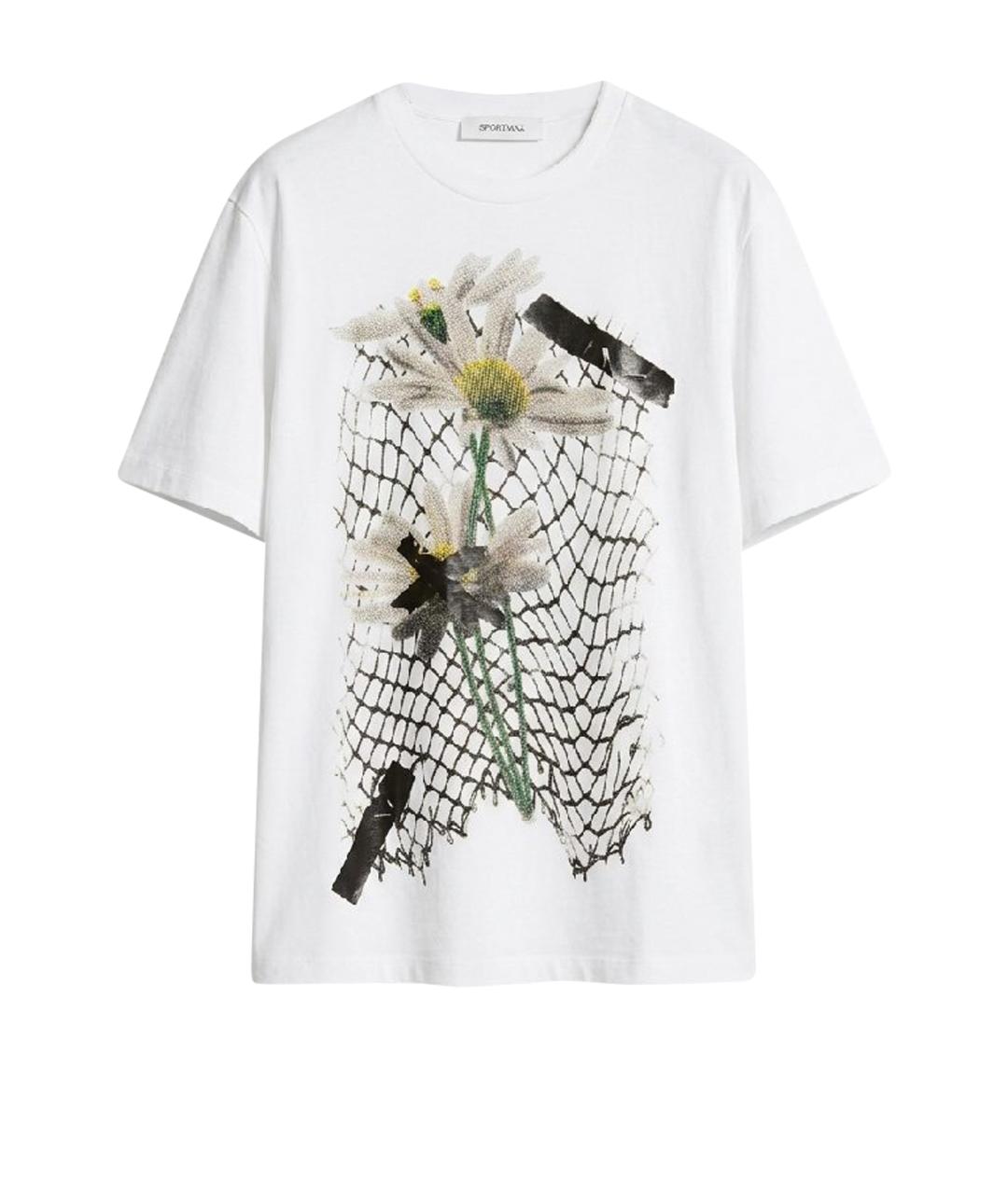 SPORTMAX Белая хлопковая футболка, фото 1