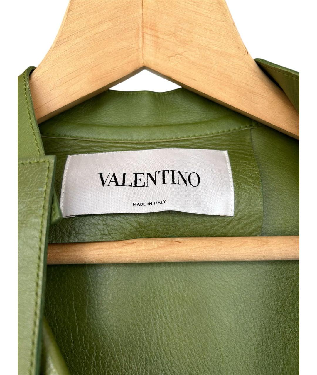 VALENTINO Зеленое кожаное пальто, фото 3