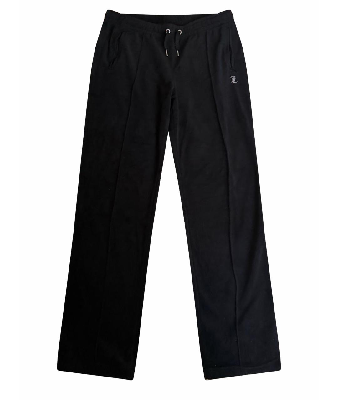 JUICY COUTURE Черные велюровые прямые брюки, фото 1