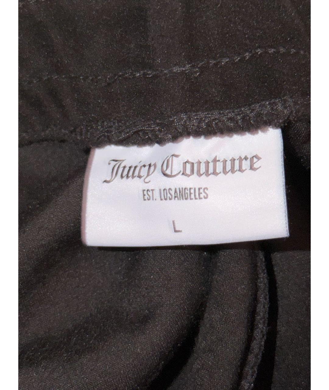 JUICY COUTURE Черные велюровые прямые брюки, фото 3