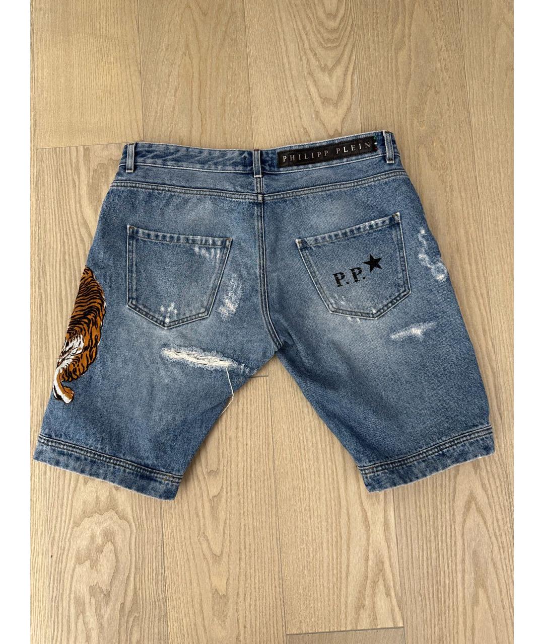 PHILIPP PLEIN Синие деним шорты, фото 2