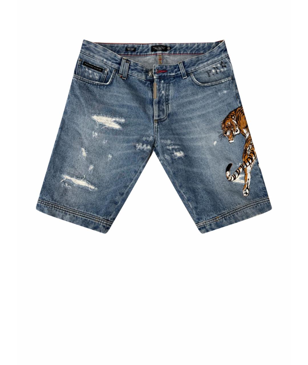PHILIPP PLEIN Синие деним шорты, фото 1
