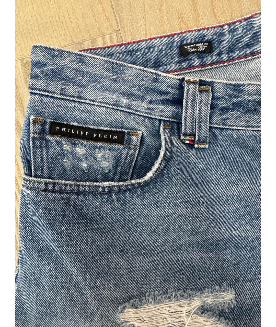 PHILIPP PLEIN Синие деним шорты, фото 4