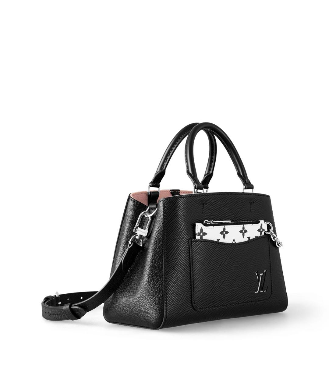 LOUIS VUITTON Черная кожаная сумка тоут, фото 2