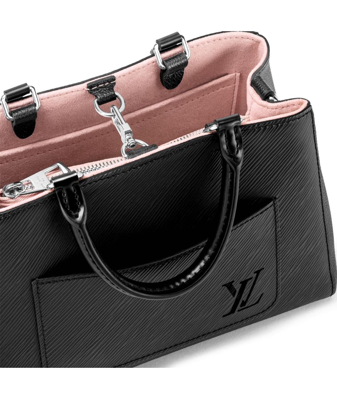 LOUIS VUITTON Черная кожаная сумка тоут, фото 3