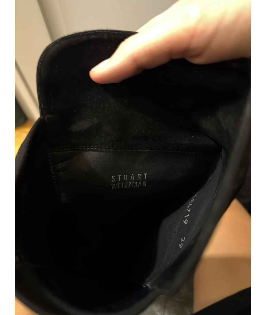 STUART WEITZMAN Черные замшевые ботфорты, фото 7