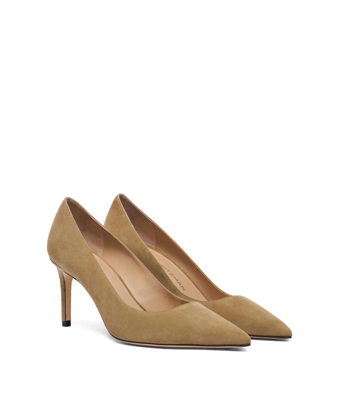 STUART WEITZMAN Золотые кожаные туфли, фото 2