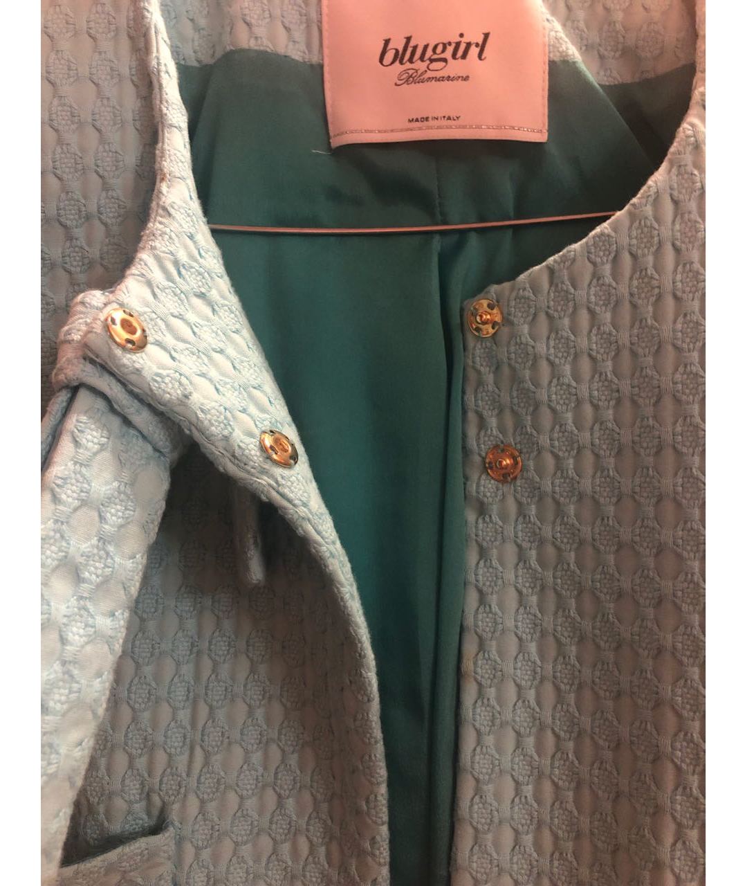 BLUGIRL Бирюзовый хлопковый жакет/пиджак, фото 4