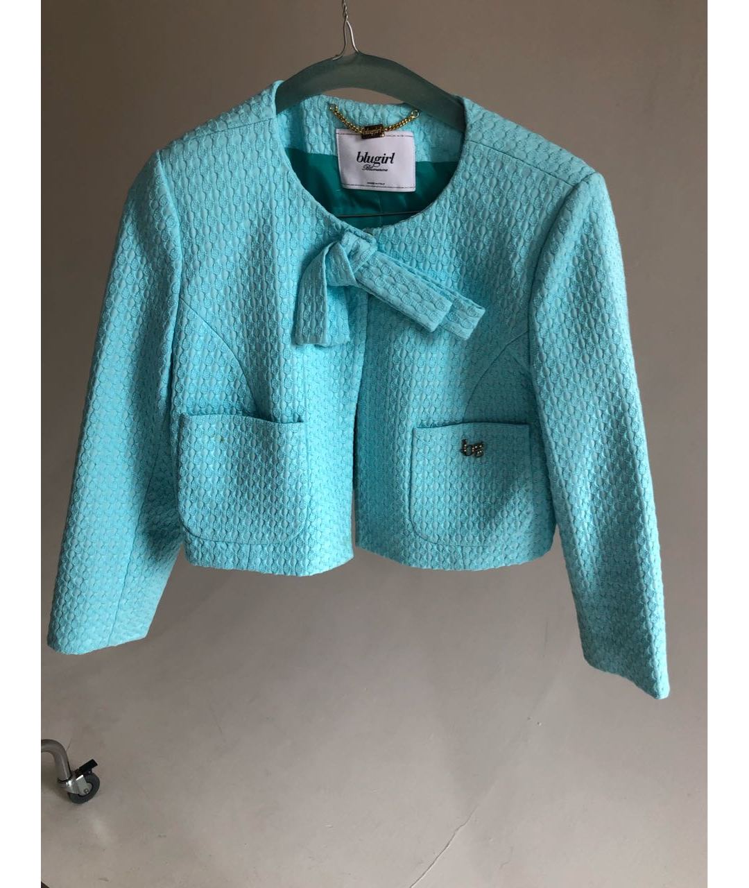 BLUGIRL Бирюзовый хлопковый жакет/пиджак, фото 5