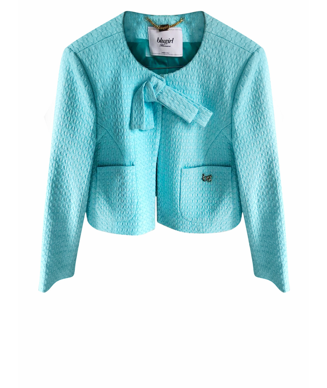 BLUGIRL Бирюзовый хлопковый жакет/пиджак, фото 1