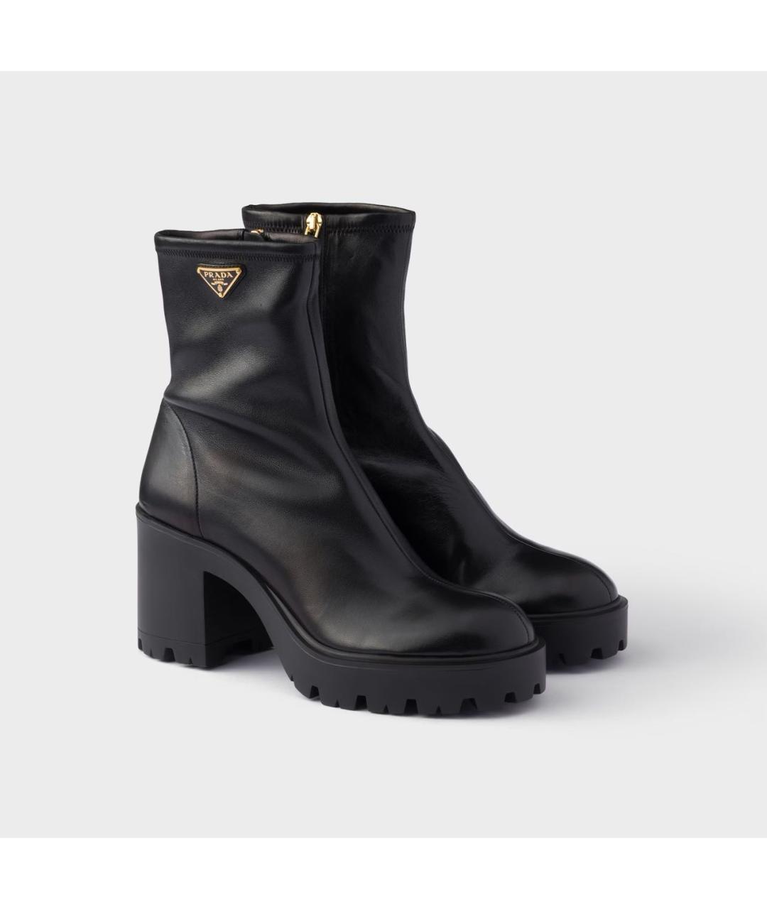 PRADA Черные кожаные ботинки, фото 2