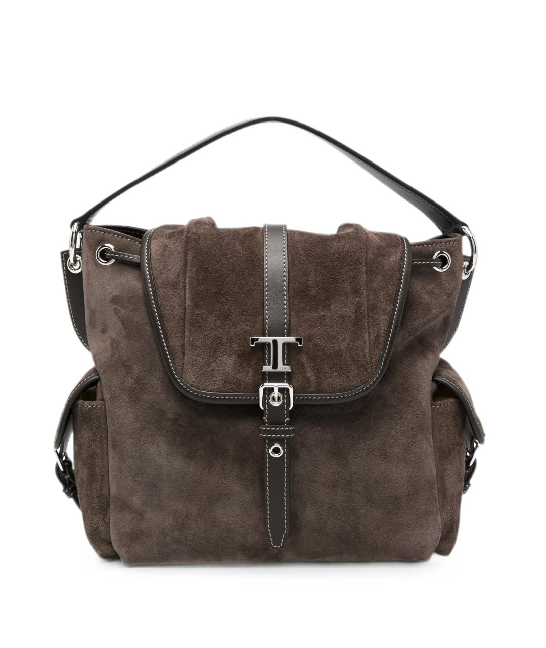 TOD'S Коричневая кожаная сумка тоут, фото 1