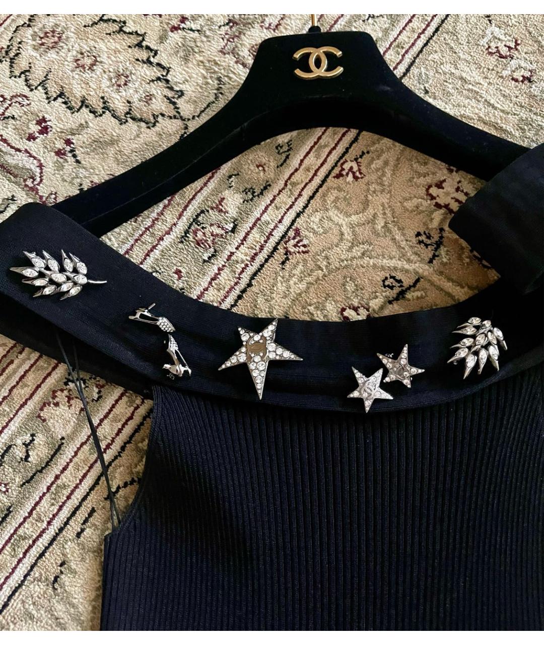 CHANEL Черное вискозное вечернее платье, фото 3