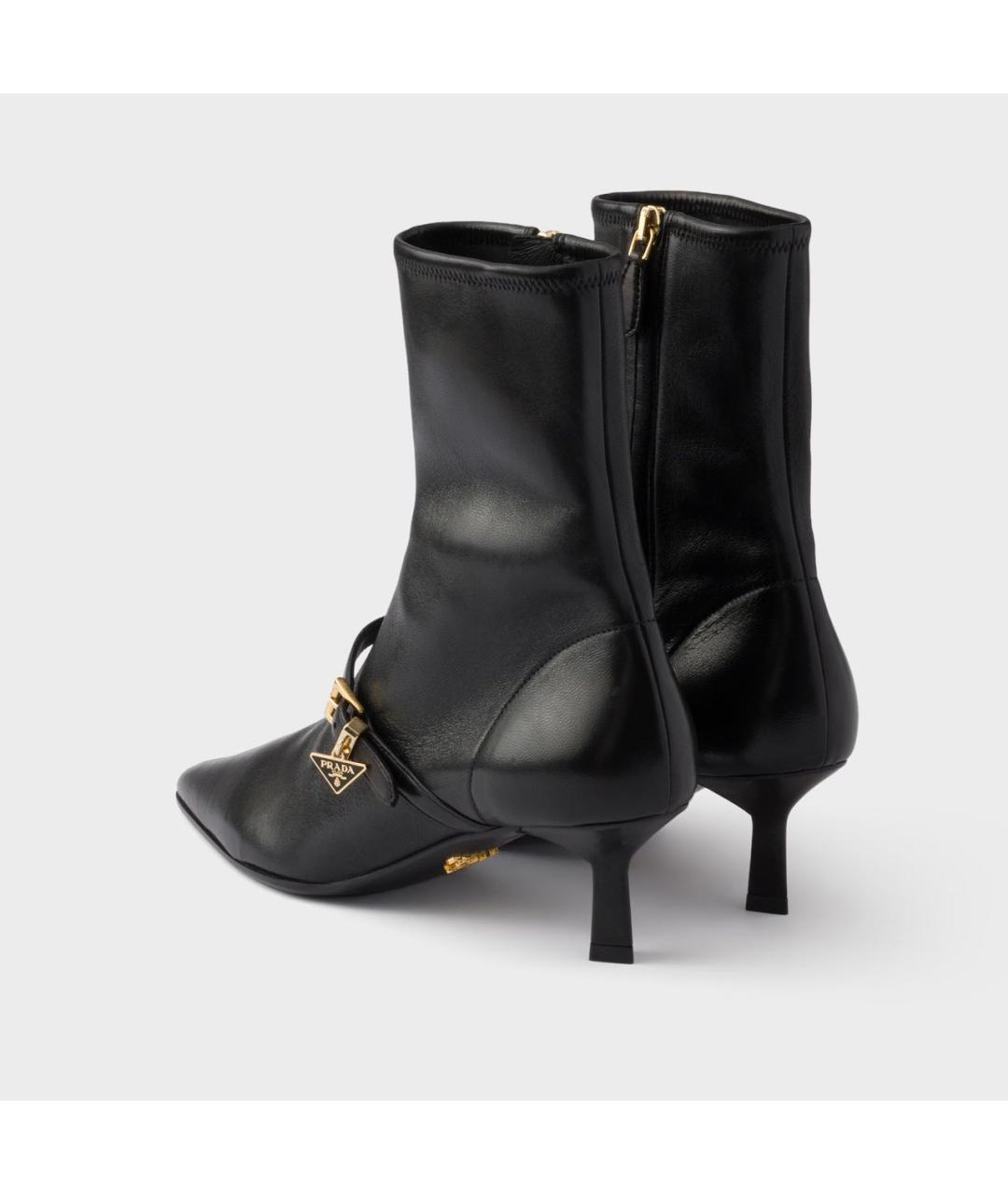 PRADA Черные кожаные ботильоны, фото 4