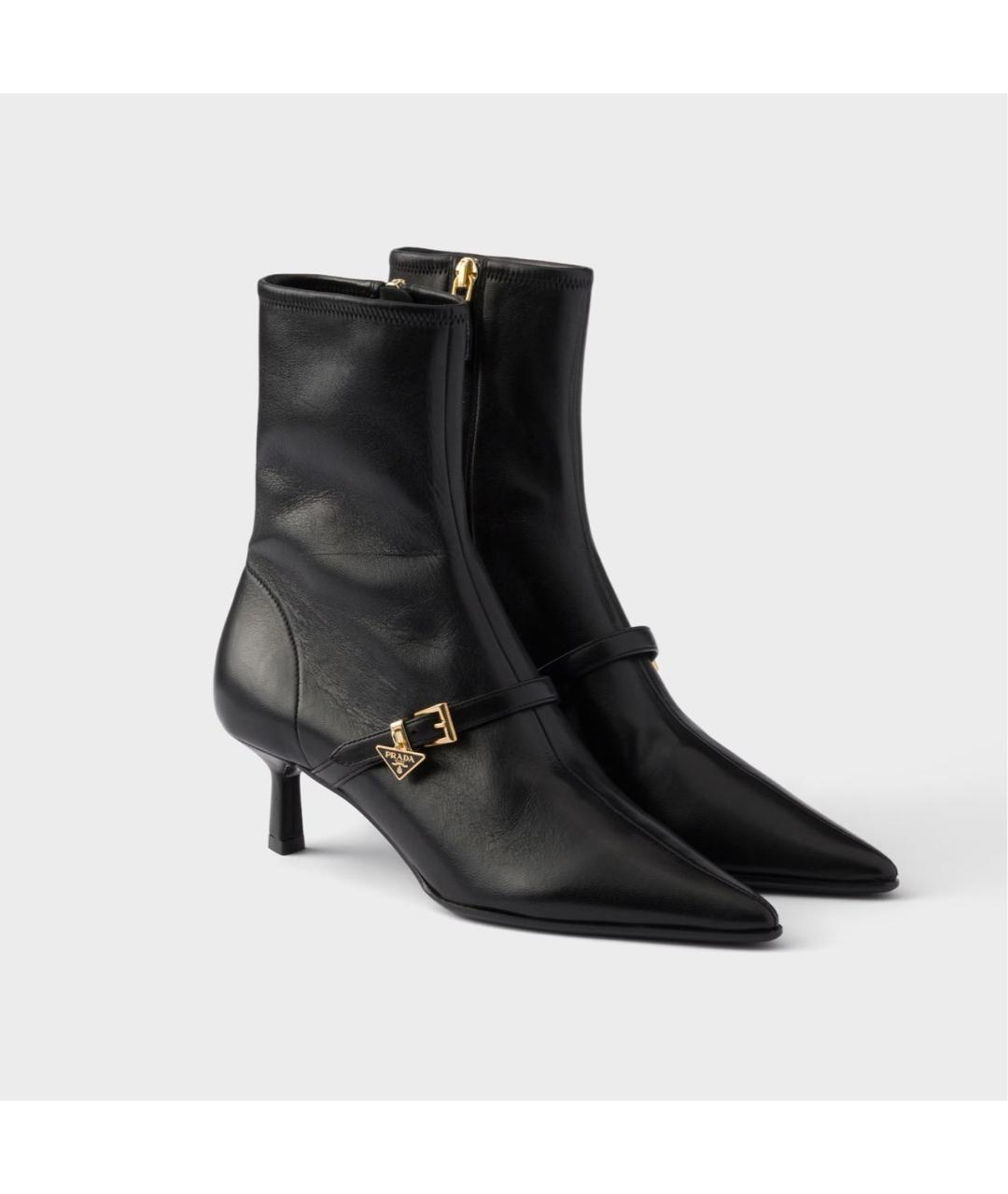 PRADA Черные кожаные ботильоны, фото 2