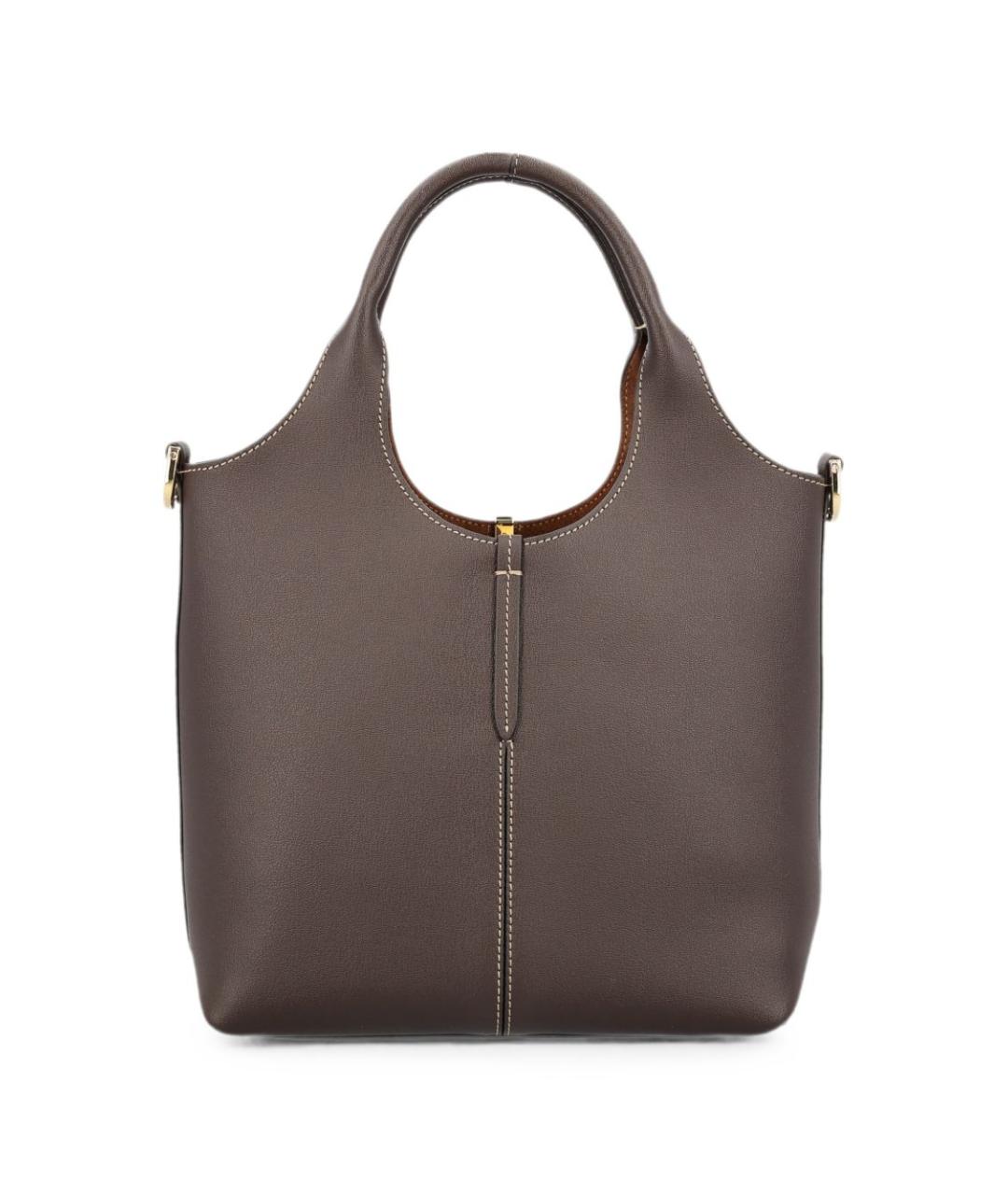 TOD'S Коричневая кожаная сумка тоут, фото 3