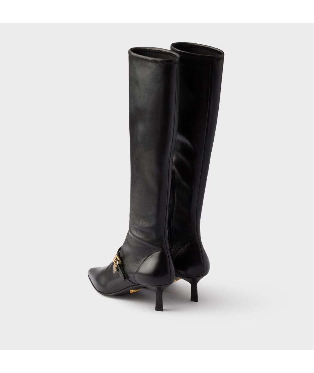 PRADA Черные кожаные сапоги, фото 4
